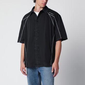 Off-white black OWR Garment-Dyed Gabardine Sporty bowling shirt