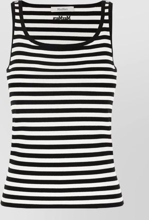 Max Mara sleeveless striped ribbed scoop neck top