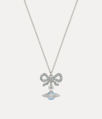 Vivienne Westwood Octavie Pendant Necklace -Platinum-blue-aqua-cz -Platinum-blue-aqua-cz Women