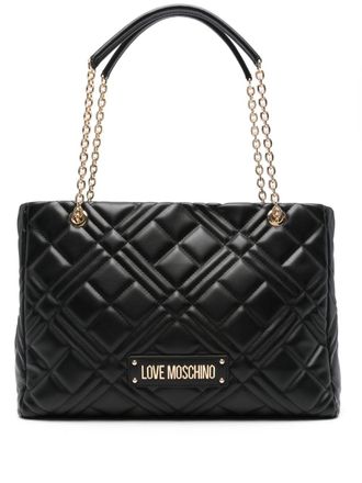 Love Moschino Borsa a spalla trapuntata in pelle - Nero