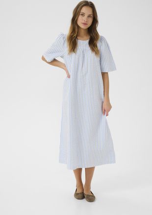 Culture Jurk Oversize fit Serenity/White Stripe blue white