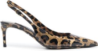 Dolce & Gabbana Printed leather slingback pumps