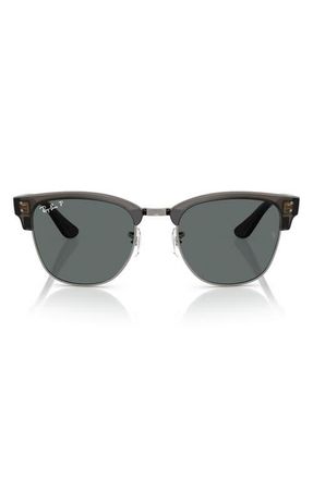Ray-Ban Clubmaster Reverse Lens 54mm Polarized Square Sunglasses in Dark Grey at Nordstrom