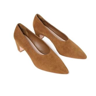 Loeffler Randall Maeve Low Pump Womens Brown Suede Slip On Heel ZOGG3405