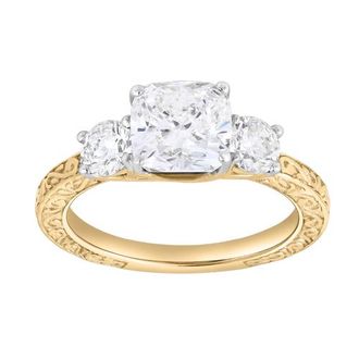 LuvMyJewelry Zarelle 14K Gold 2.65 Ct Cushion Lab Grown Diamond Engagement Ring in 14K Yellow Gold at Nordstrom, Size 7