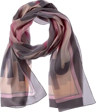 Jimmy Choo London Logo Silk Scarf