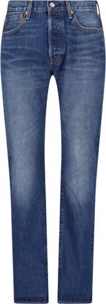 Levi's Blue 501 Selvedge Straight-Leg Cotton Denim Jeans
