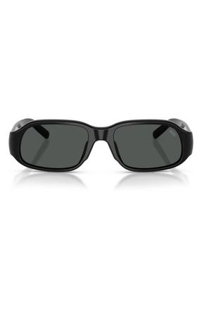 Diesel 55mm Oval Sunglasses in Solid Black /Solid Black at Nordstrom