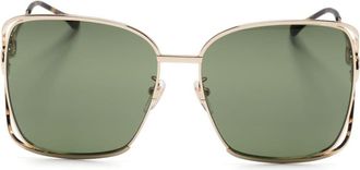 Gucci Horsebit-detail sunglasses - women - Metal (Other) - 61 - Gold