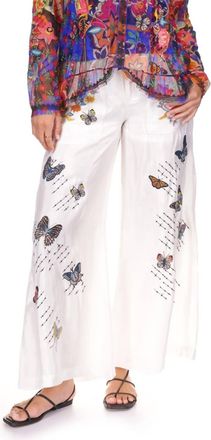 Johnny Was Moesly Embroidered Pant Borbolete In White