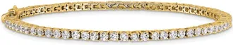 Diamond2Deal 14k Gold Lab Grown Diamond Tennis Bracelet (3 Ct, Color-D, Clarity- VS) 7 inch