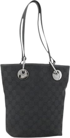 Gucci Pre-owned Shoulder Bags, female, Black, Size: ONE SIZE Pre-owned Vintage GG Canvas Tote Bag