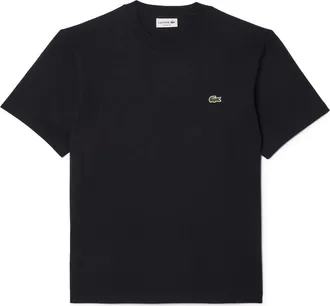Lacoste Cotton Crewneck T-Shirt in Black at Nordstrom, Size 8