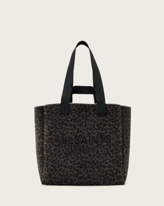 AllSaints Izzy Leopard Large Tote Bag