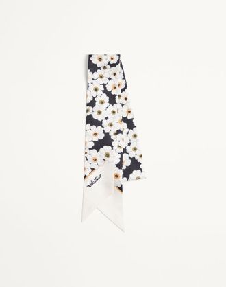 Valentino Garavani Scarf Bandeau Apres LHiver Primula in Seta Donna NERO/MULTICOLOR UNI