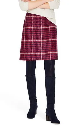 Boden British Tweed Wool Mini Skirt in Post Box Red And Navy Check at Nordstrom Rack, Size 12