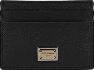 Dolce & Gabbana Accessoires, Dames, Zwart, ONE Size, Leer, Dauphine Kaarthouder