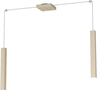 Top-Light Sospensione Moderna Square Tube Metallo Sabbia 2 Luci Gu10