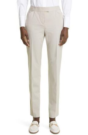 Lafayette 148 New York Irving Skinny Stretch Wool Pants in Khaki at Nordstrom Rack, Size 0