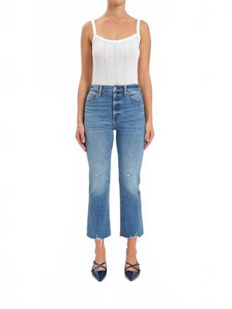 Daze Shy Girl High Rise Crop Flare Jeans In Wide Awake