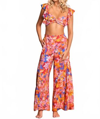 Maaji Supernova Peplum Beachwear Crop Top In Multicolor
