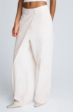 Kenneth Cole Asymmetric Wide Leg Pants in Oyster at Nordstrom, Size 10