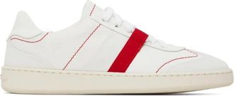 Ferragamo Garda Low Leather Sneaker - Heren - Sneakers - Wit - 39 1/2 EU - Leer - Schoenen