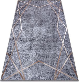 RugsX Rugsx - Alfombra Lavable Miro 51233.809 Geom&eacute;trico Antideslizante - Gris Grey 160x220 Cm