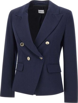 Marella Blazer Indulto - Dames - Blazers - Blauw - M - Wol - Jassen