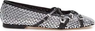 Mach & Mach Zwarte Mesh Ballerinas met Strass - Dames - Ballerinas - Veelkleurig - 36 EU - Schoenen