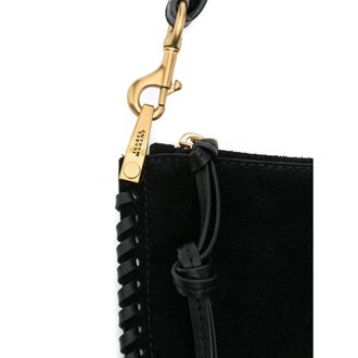 Isabel Marant Studded Suede Shoulder Bag - Black