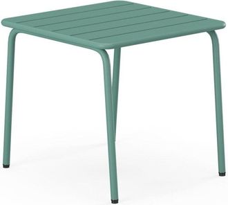 Vente-Unique Vente-unique - Tavolino da giardino in metallo quadrato - Verde mandorla - mirmande di mylia