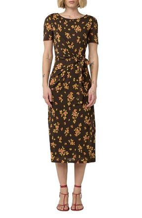 Diane Von F&uuml;rstenberg Mandy Floral Wrap Waist Midi Dress in Island Orchid Mini Bouquet at Nordstrom, Size Xx-Small