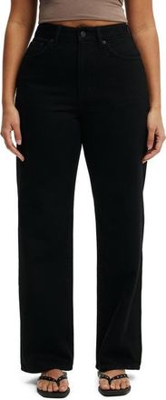 Cotton On Curvy 91 High Waist Straight Leg Jeans in Aquarius Black at Nordstrom, Size 6