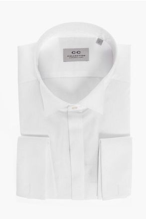 Corneliani CC COLLECTION Wing-tip Shirt with Concealed Closure size 39