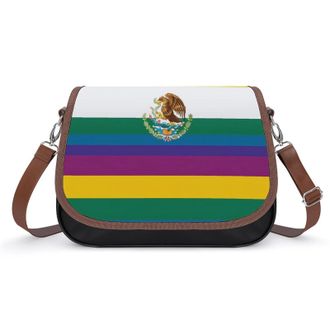 Generic Mexico Rainbow Flag Gay Crossbody Bags for Women Shoulder Messenger Bag Purse Handbags