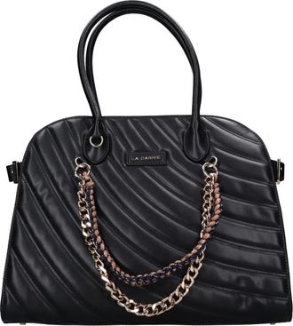 La Carrie Bolso de hombro de piel - Bags - Mujer - Negro - ONE SIZE