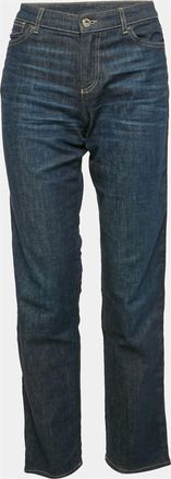 Emporio Armani Blue Washed Denim Side Band Detail Jeans Waist 28