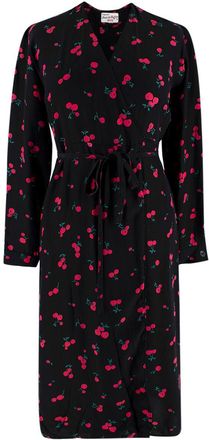 HVN Julia Black Cherry Wrap Dress Size XS
