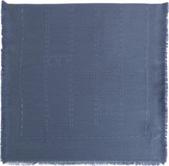 Ferragamo Accessoires, Dames, Blauw, ONE Size, Wol, Damgan Wol Sjaal