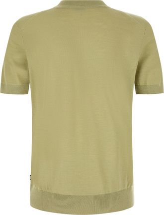 HUGO BOSS Extra-Fine Merino Wool T-shirt - sage green