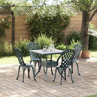 vidaXL Set da Pranzo da Giardino 5 Pezzi Verde in Alluminio pressofuso vidaXL