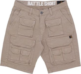 Alpha Industries Vintage Cargo Shorts met knoopsluiting - Heren - Korte Broeken - Grijs - W28 - Katoen - Korte Broeken