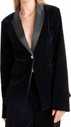 Flying Tomato Velvet Blazer With Satin Collar In Black