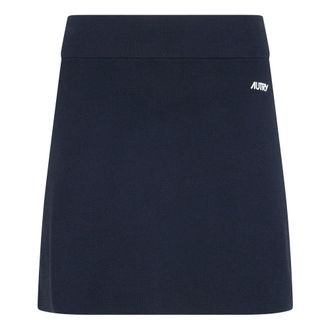 Autry Short Skirts, female, Blue, Size: S Knitted Tennis Mini Skirt