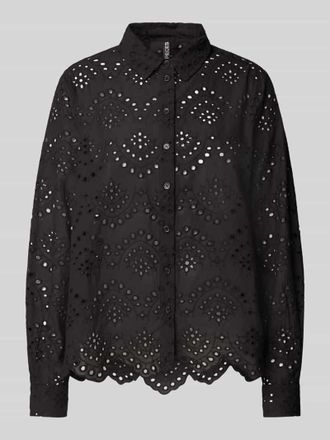 Pieces Regular Fit Langarmbluse aus reiner Baumwolle Modell VILDE in Black, Gr&ouml;&szlig;e L