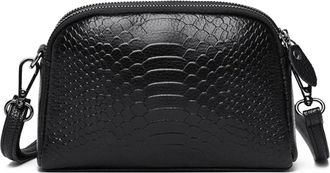 Generic Cowhide Bags, Compatible For Women Simple Handbag And Purses Female Travel Totes Solid Color Genuine Leather Fashion Shoulder(Black)