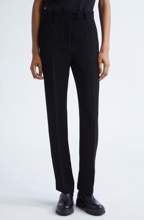 Emporio Armani Tech Waffle Straight Leg Pants in Solid Black at Nordstrom, Size 10 Us