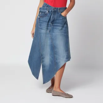 J.W.Anderson Asymmetric skirt in washed blue denim