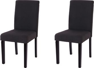Hhg Hhg - Nunca Usado] Lote De 2 Sillas De Comedor Silla De Cocina Littau, Textil, Negro, Patas Oscuras